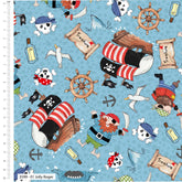 The Craft Cotton Co. Ship Ahoy, 100 % Baumwolle, digital bedruckt, 110 cm breit, Baumwollstoff zum Basteln, Nähen, Patchworken, Quilten